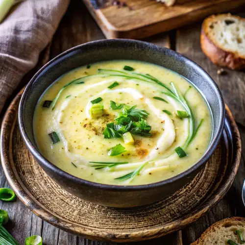 Creamy Potato Leek Soup. Comforting and Easy