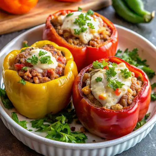 Stuffed Bell Peppers - Easy, Healthy and Delicious